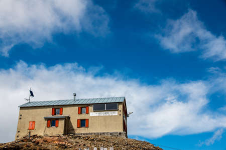 Alessandro Guasti refuge in the Stelvio National park, near Cevedale Ortles mountains (alps) in Valtellina, Italyのeditorial素材
