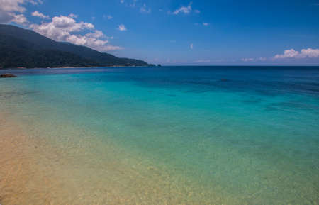 Tekek beach of Tioman island in Malaysiaの写真素材