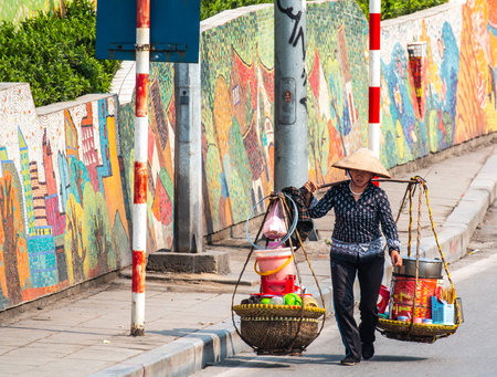 street vendor, Hanoi, Vietnamのeditorial素材