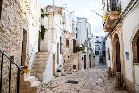 Typical alley in beautiful small town of Cisternino, Apulia, South Italyのeditorial素材