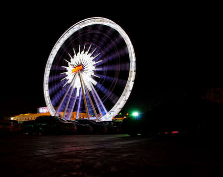 Ferris wheel at Asiatique The Riverfront in Bangkok, Thailandのeditorial素材