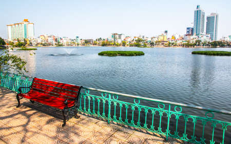 West Lake view and Hanoi cityscape, Vietnamのeditorial素材