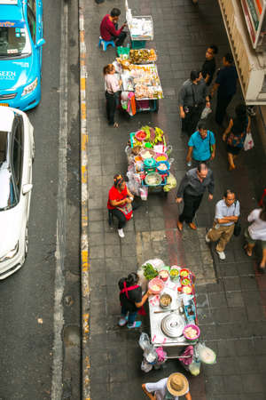 top view of a street vendors, Bangkok, Thailandのeditorial素材