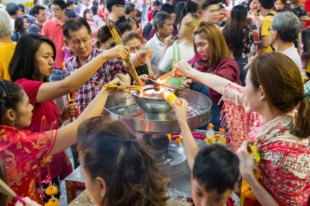 Chinese New Year near Yaowarat road, Bangkok, Thailandのeditorial素材