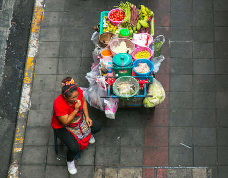 top view of a street vendor, Bangkok, Thailandのeditorial素材