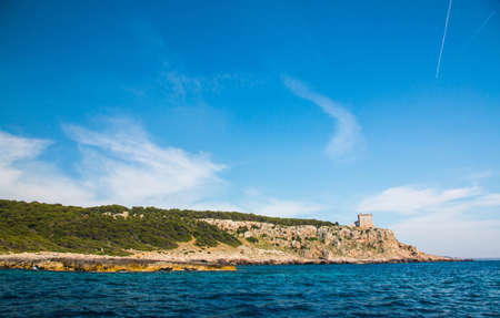 Watchtower near Santa Caterina (Torre dell'Alto), Salento, Italyの写真素材