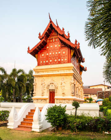 Wat Phra Sing Temple located in Chiang Mai Province, Thailandの写真素材