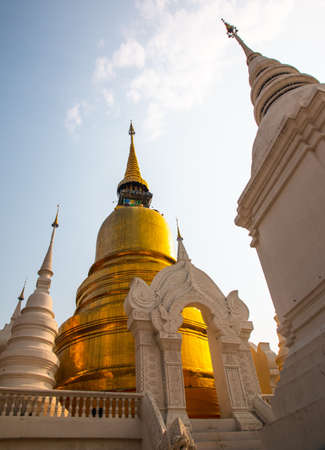 Wat Suan Dok temple, located in Chiang Mai Province, Thailandの写真素材