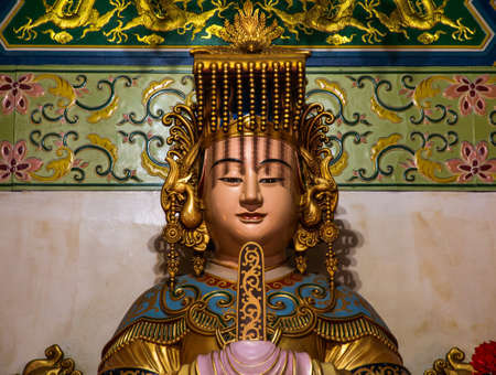 Statue inside Thean Hou Temple in Kuala Lumpur, Malaysiaのeditorial素材