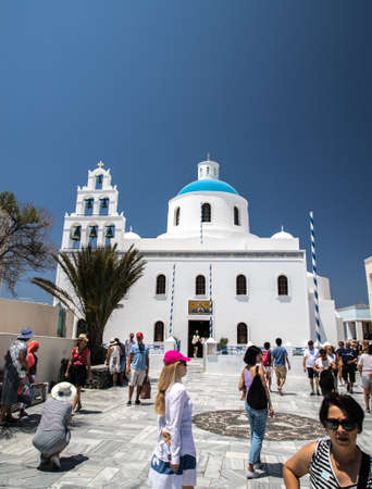 church of Panagia Platsani, Oia, Santorini, Greeceのeditorial素材