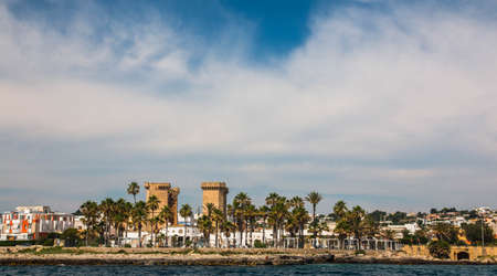 Watchtower near ionian sea (Quattro Colonne), Santa Maria al Bagno, Salento, South Italyの写真素材