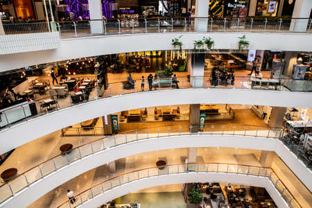 interior view of the Central World shopping center, Bangkok, Thailandのeditorial素材