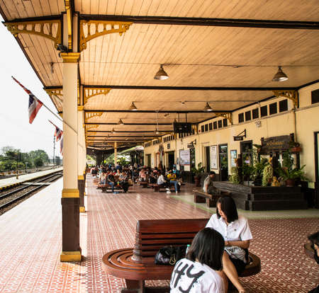 railway station of Phra Nakhon Si Ayutthaya Province, Thailandのeditorial素材