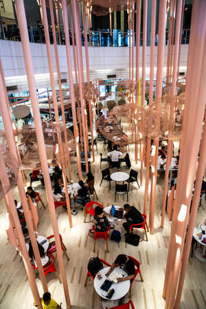 A view of the interior of the Siam Paragon, a shopping mall of Bangkokのeditorial素材