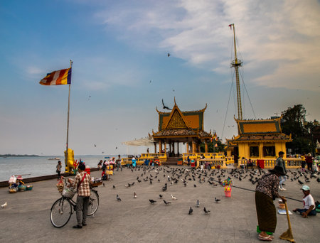 Preah Ang Dorngkeu shrine in the city of Phnom Penh, Cambodiaのeditorial素材