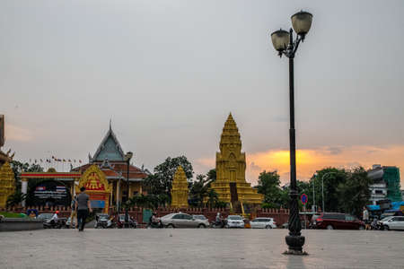 Wat Ounalom, a famous historical site in Phnom Penh, Cambodiaのeditorial素材