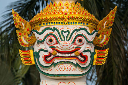Traditional thai face mask in Bangkok, Thailandの写真素材