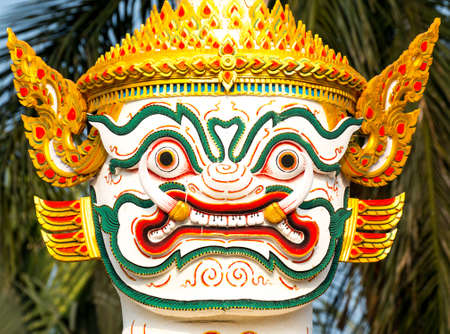Traditional thai face mask in Bangkok, Thailandの写真素材