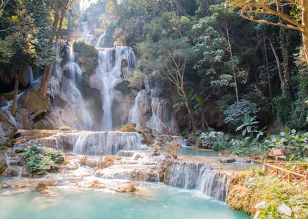 Kuang Si Waterfalls, Luang Phrabang, Laosの写真素材