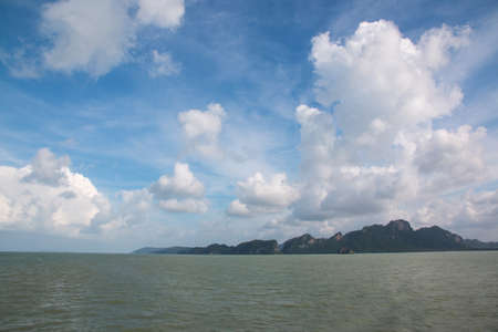 Travel with ferry boat to Koh Panghan island, seascape, Thailandの写真素材