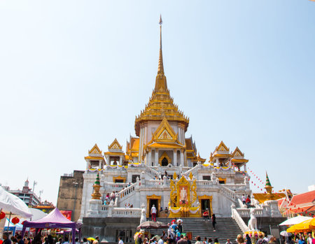 The Golden Buddha Temple (Wat Traimit), Bangkok, Thailandのeditorial素材