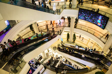 interior view of Siam Paragon, one of the biggest shopping center in Asia, Bangkok, Thailandのeditorial素材