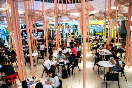 A view of the interior of the Siam Paragon, a shopping mall of Bangkokのeditorial素材