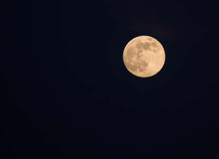 Full moon in the night black skyの写真素材