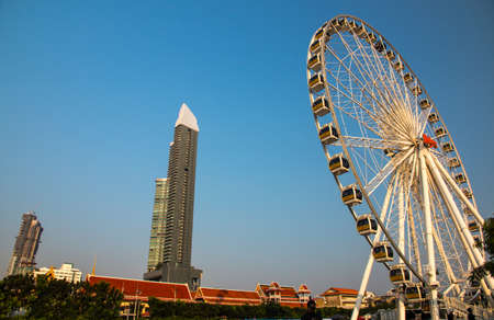 Ferris wheel at Asiatique The Riverfront in Bangkok, Thailandのeditorial素材