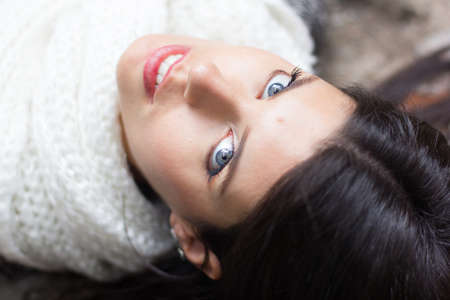 Blue eyes girlの写真素材