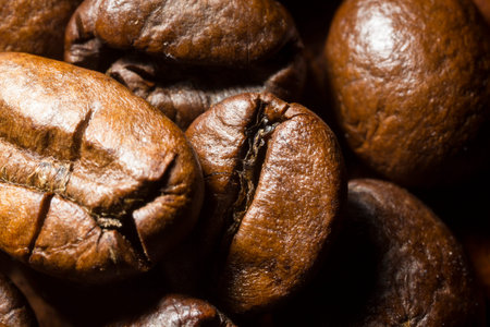Extreme macro shot of coffee beans