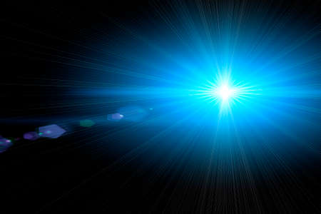 Optical lens flare on black background.の写真素材