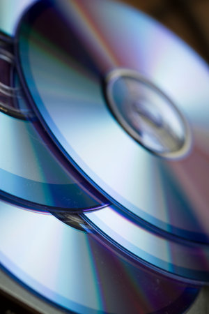Close up detail of CD ROM, an old digital technology