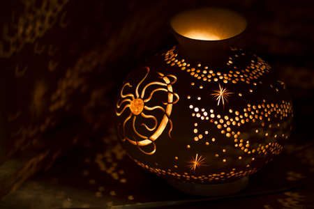 Close up detail of romantic exotic lanterns and lamps, nobody is visible in the frame.の写真素材
