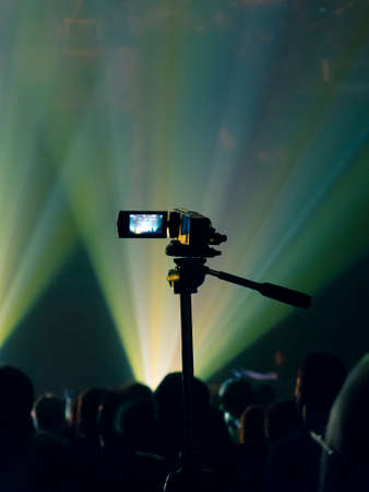 Concert photography with a smartphone during a music festivalの写真素材