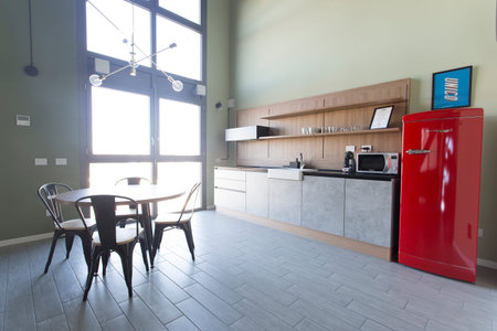 Interior shot of a modern loft flat, no people are visible.