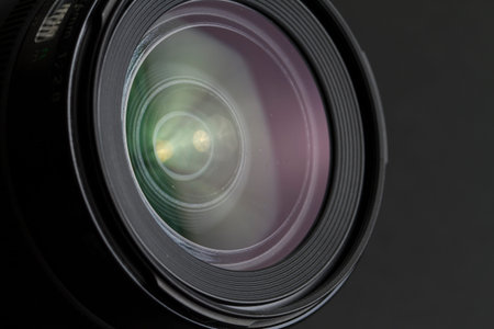 Close up on a modern optical photographic lens