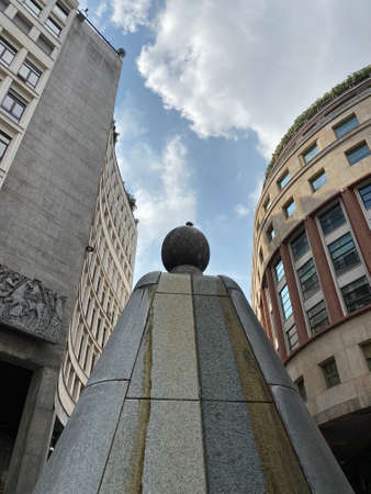 Milan, Italy - October 10, 2020: street view of the architecture in Milan old town, in a bright sunny day.のeditorial素材