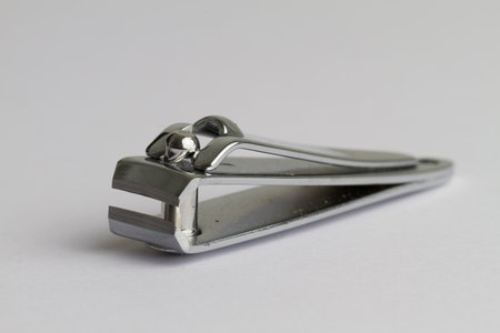 Close up on shiny metal nail clippersの写真素材