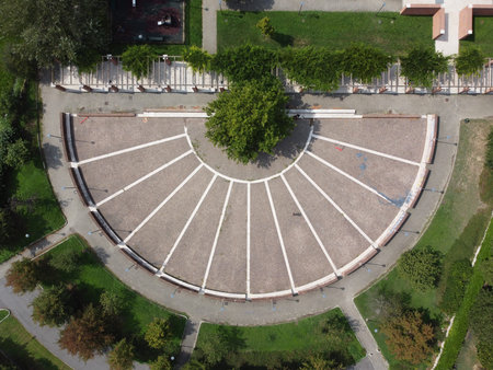 Aerial view of the memorial complex of the Second World War.