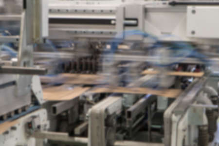 Blurred image showing the interior or a production facility, no people are visible.の写真素材