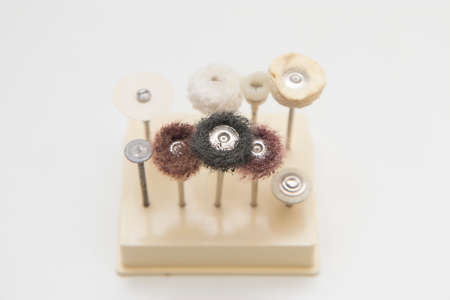 Close up detail of dentist work tools, no people are visible.の写真素材