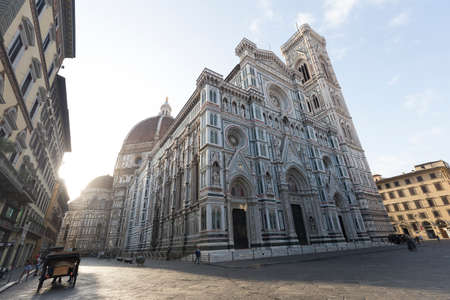 Firenze, Italy - August 17, 2021: street view of Santa Maria del Fiore cathedral.のeditorial素材