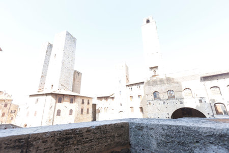 View of medieval architecture in Bologna, Italyの写真素材