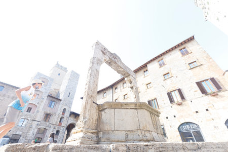 Tourist visiting the old town of Dubrovnik, Croatiaの写真素材