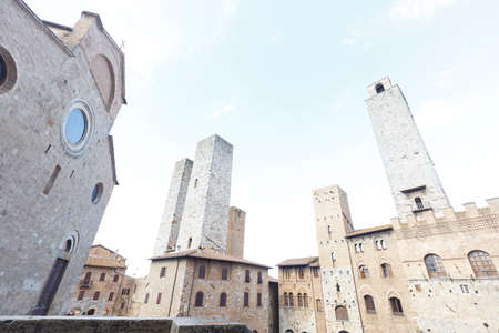 San Gimignano is a medieval walled city in Tuscany, Italy.の写真素材