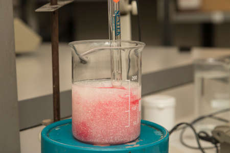 Close up detail of basic activity inside a chemistry laboratory.の写真素材