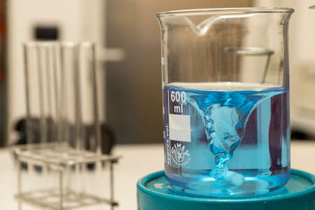 Close up detail of basic activity inside a chemistry laboratory.の写真素材