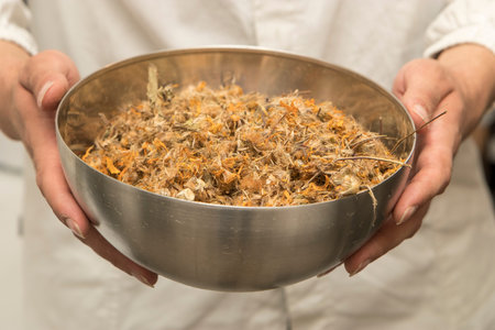 Close up detail of basic activity inside a chemistry laboratory.の写真素材