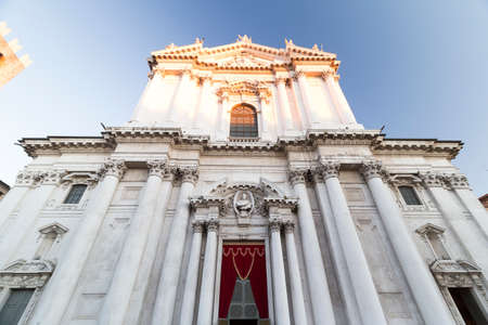 Facade of the Basilica di Santa Maria Maggiore in Rome, Italyの写真素材